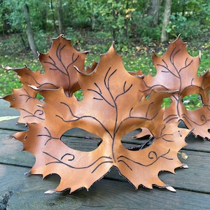 Leaf Druid Mask Guardian Leather Mask Victorian Costume Halloween Elven Cosplay Forest Woodland Fairy