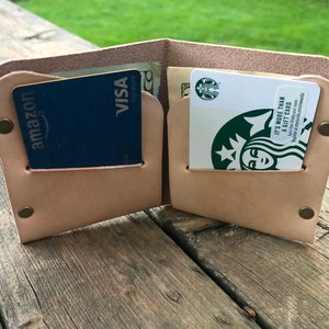 Handmade Full Grain Leather Card Wallet: Slim Minimalist Design