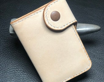 Handmade Leather Biker Wallet: USA Made Snap Card Wallet
