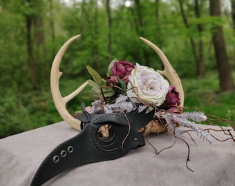 Handmade Leather Steampunk Plague Doctor Mask: Adjustable Victorian Raven Cosplay