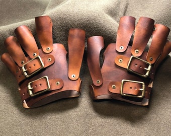 Steampunk Gloves Leather Victorian Post Apocalyptic Cosplay LARP