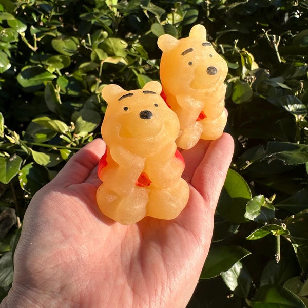 Orange Calcite Winnie-the-Pooh Figurine Crystal