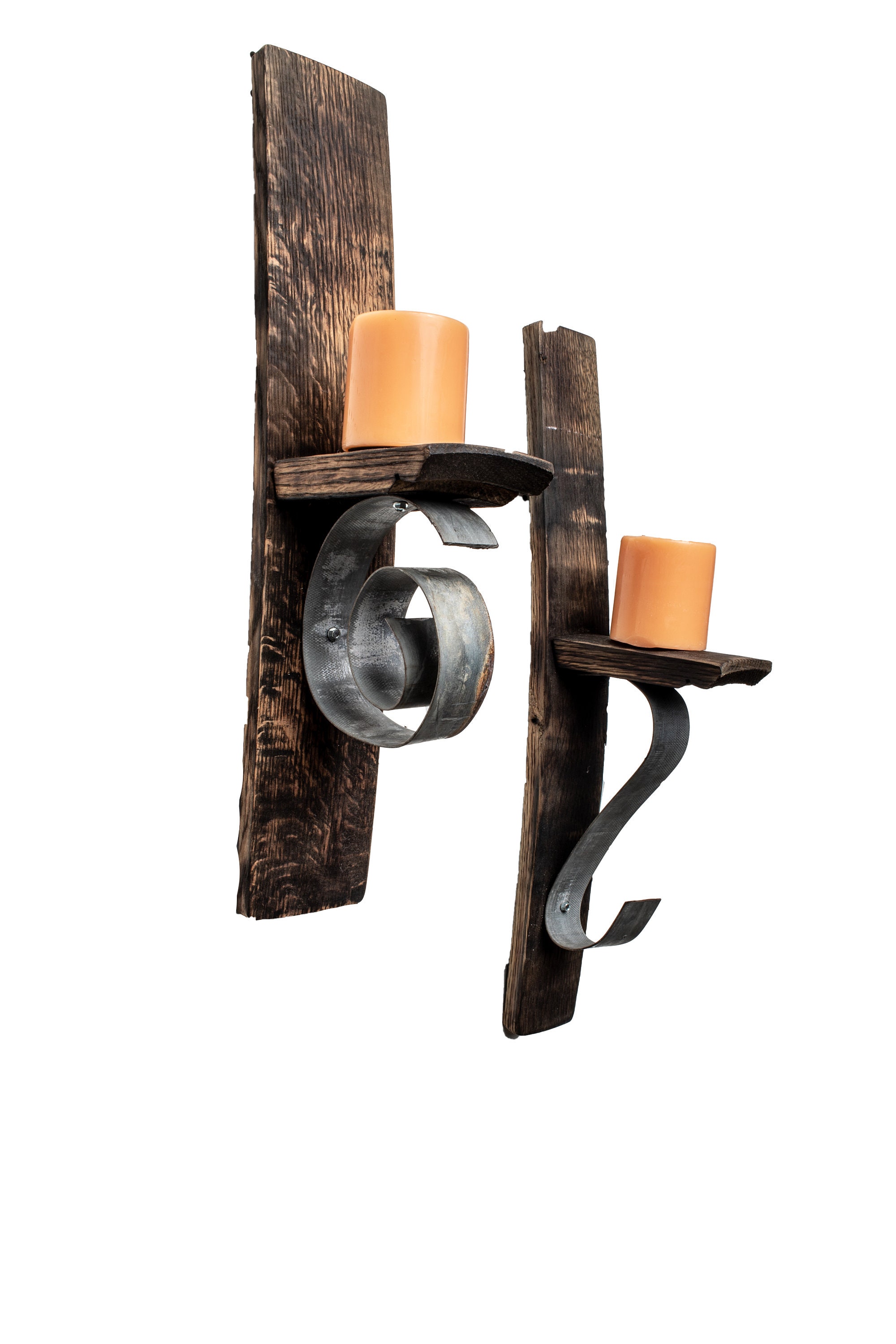 Wine Barrel Stave Wall Candle Holders Set - Etsy