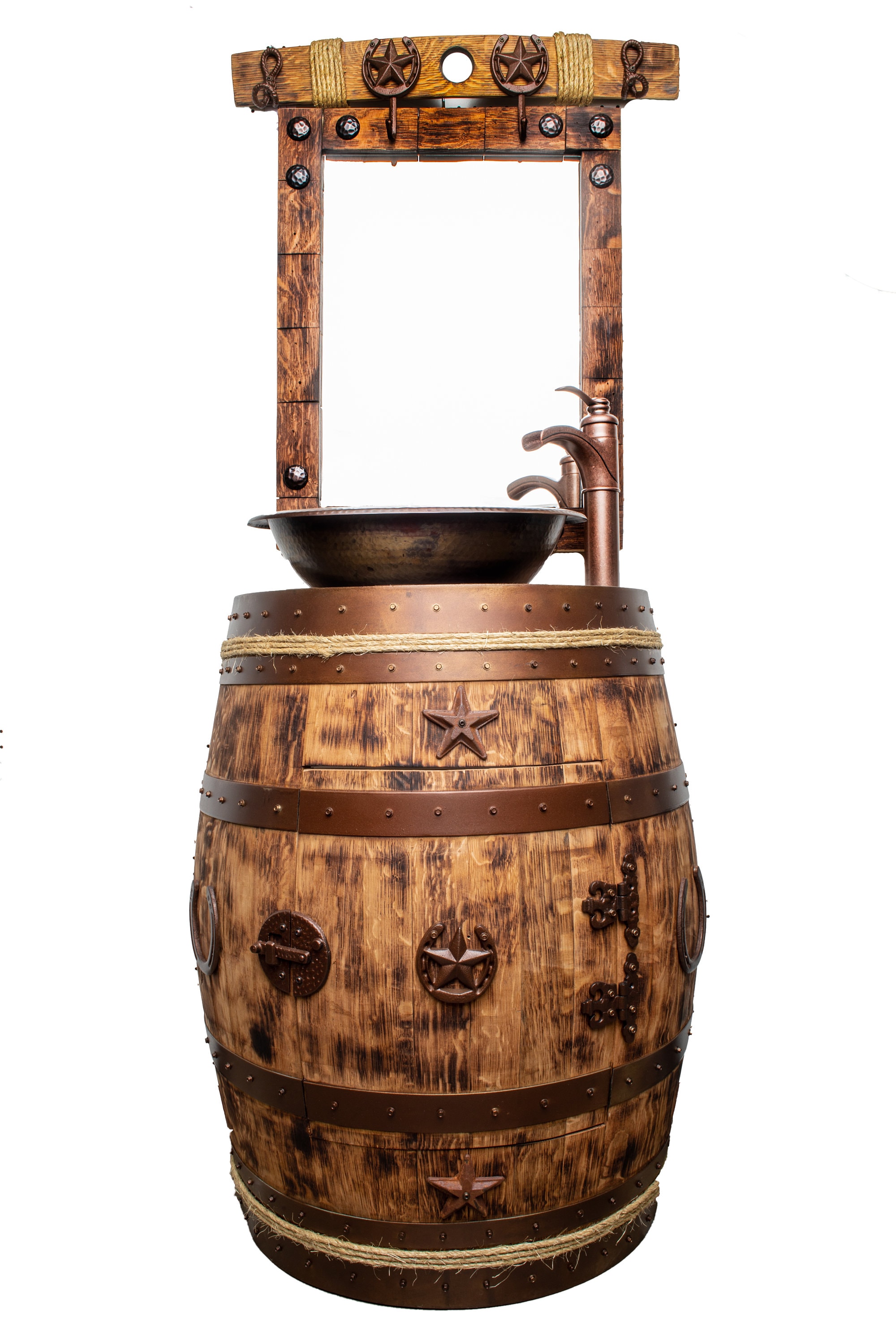 Rustic Southwestern Towel Bar from Wine Barrel Staves