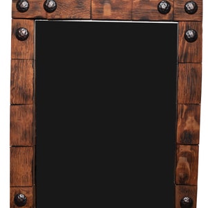 Rustic Authentic Wine Barrel Stave Mirror