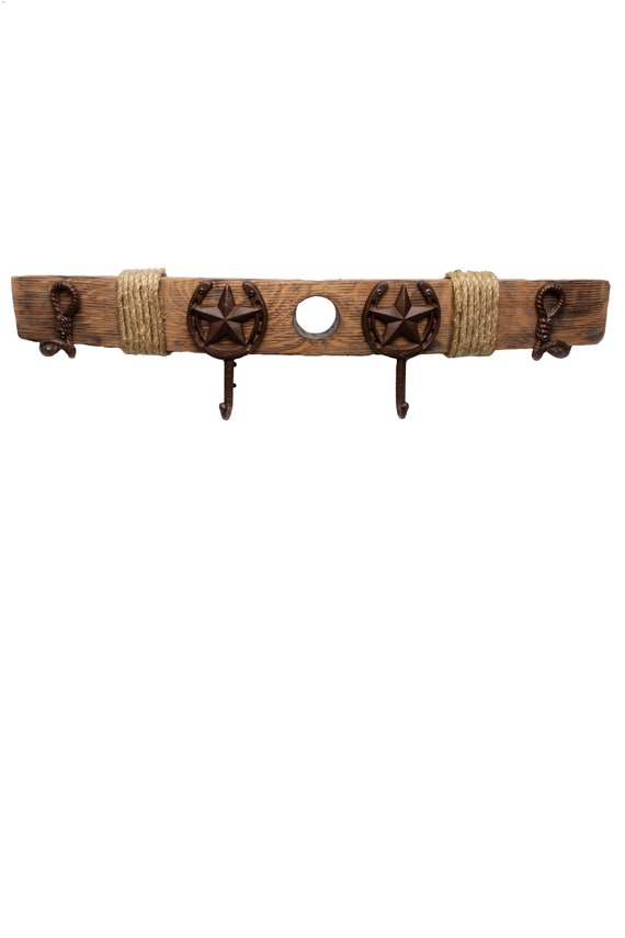 Rustic Southwestern Towel Bar from Wine Barrel Staves
