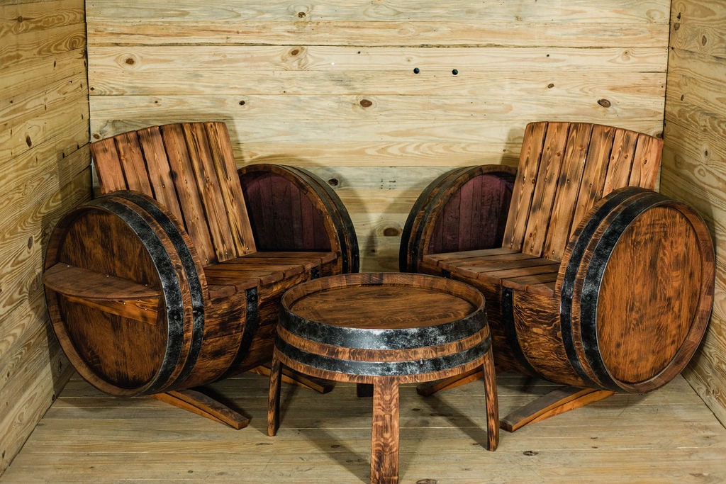 Vintage wine barrel chairs sale