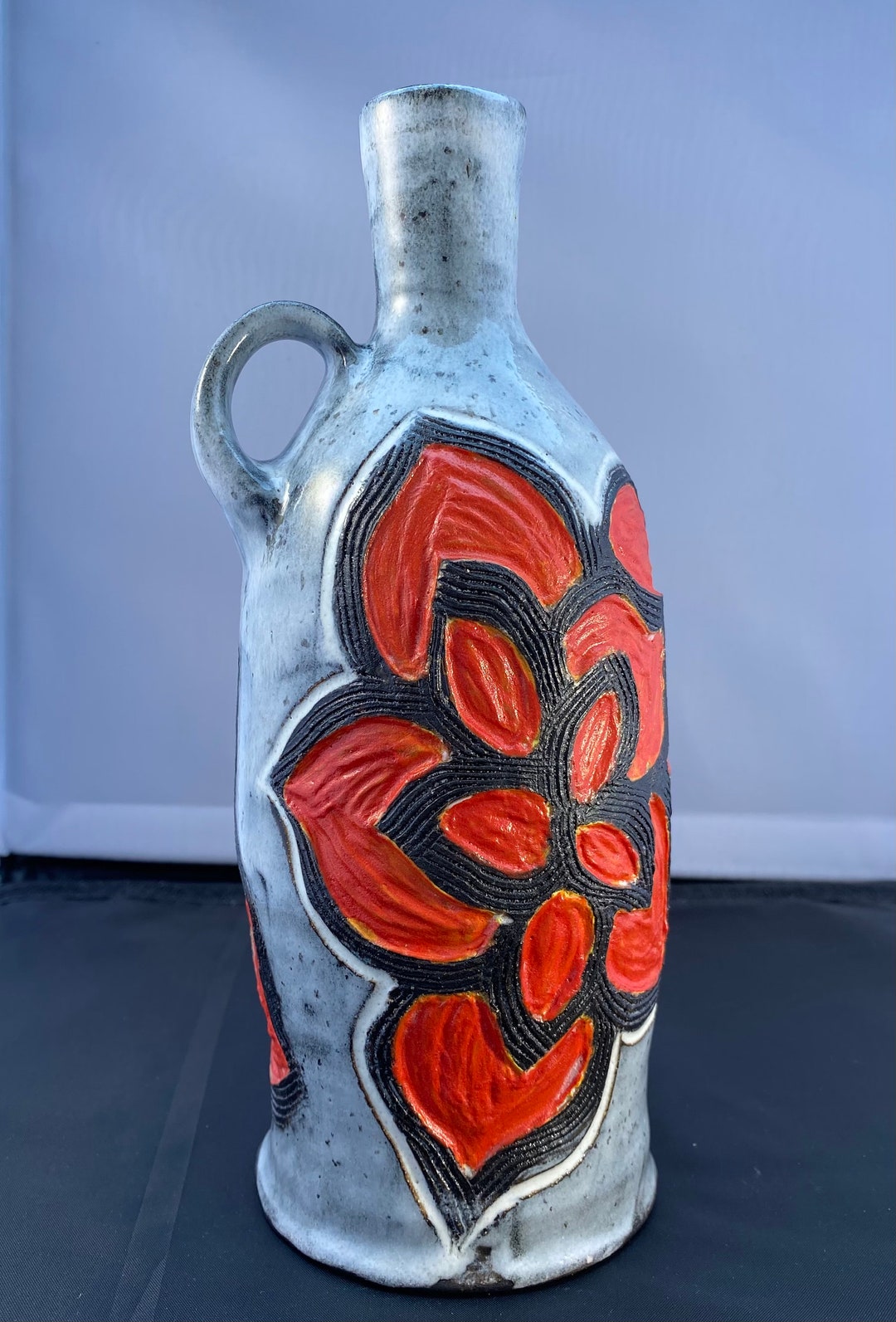 Wheel Thrown, Hand Carved Pottery Bottle - Etsy