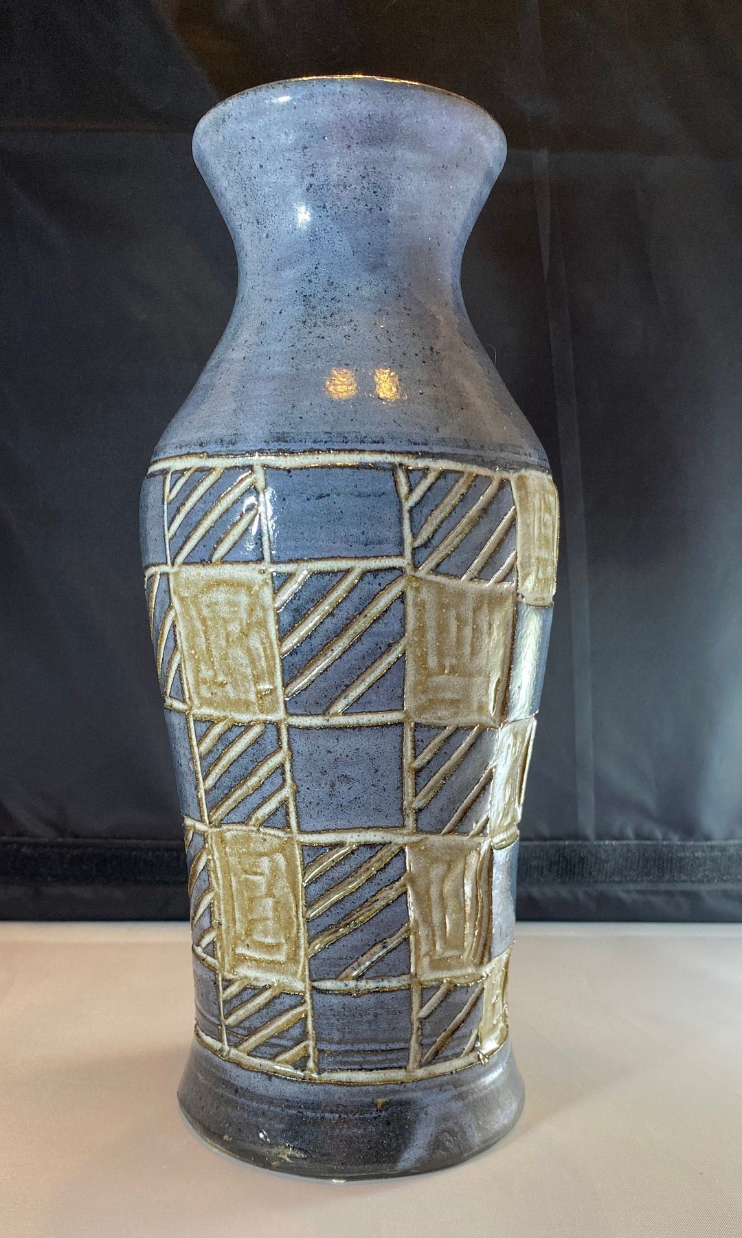 Wheel Thrown, Hand Carved Pottery Vase - Etsy
