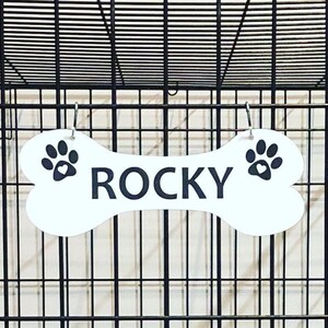 Paws with HEARTS - Dog Bone Name Plate Kennel Crate Pet Tag