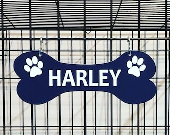 Dog Bone Name Plate Kennel Crate Pet Tag