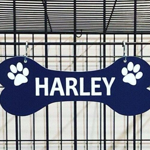Dog Bone Name Plate Kennel Crate Pet Tag Etsy