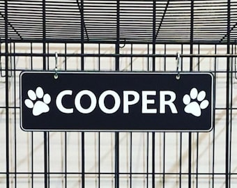 Kennel Pet Name Plate Dog Paw Crate Pet Tag Doghouse Sign