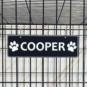 Kennel Pet Name Plate Dog Paw Crate Pet Tag Doghouse Sign