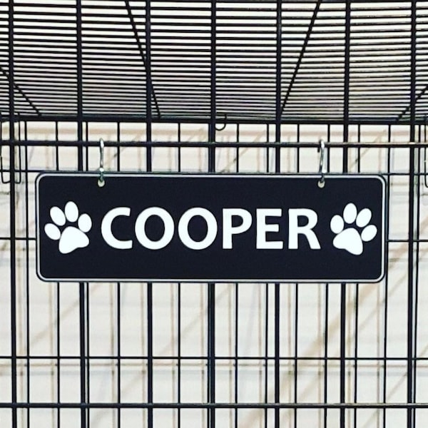 Kennel Pet Name Plate Dog Paw Crate Pet Tag Doghouse Sign