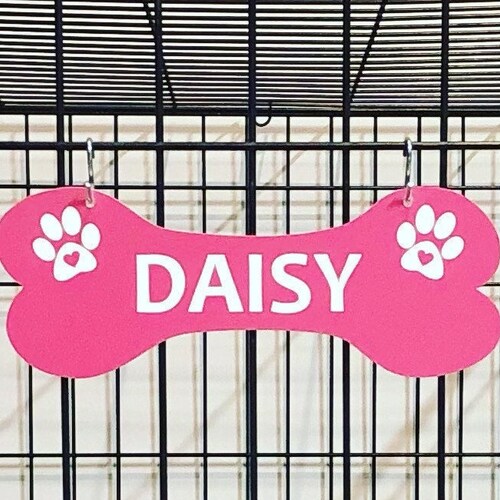 Dog Bone Name Plate Kennel Crate Pet Tag Etsy