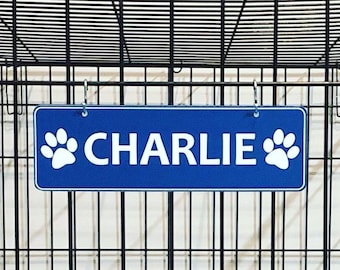 Dog Paw Kennel Name Plate Dog Tag Crate Pet Tag Doghouse Sign