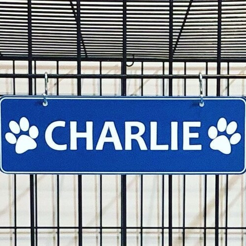 Curated visual reference: Dog Crate Name Tag Photo Inspiration