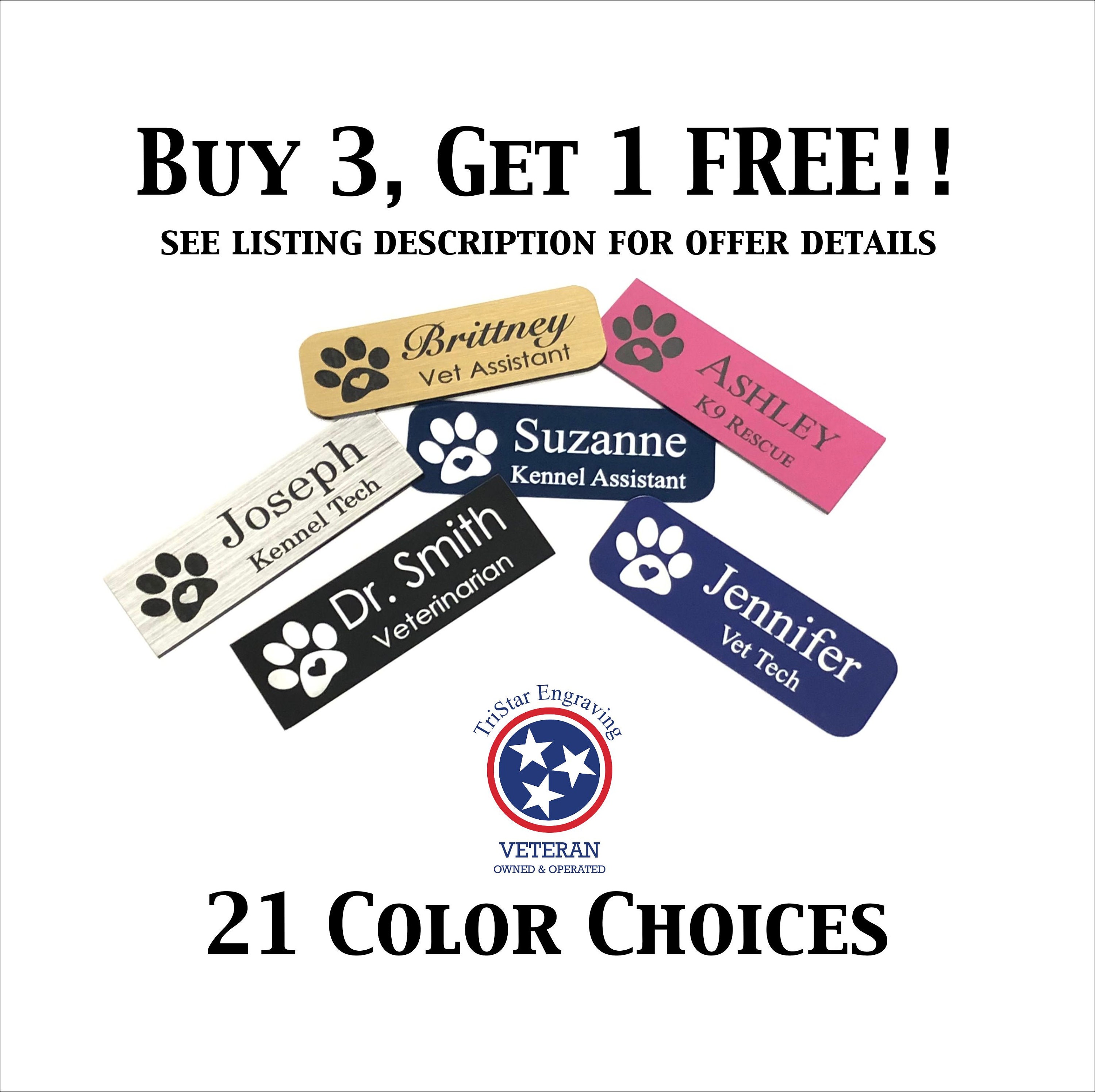 Vet Tech Name Tag CVT LVT RVT Name Badge Veterinary Medical Technicia…