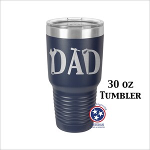 20oz/30oz Matte Finished Stainless Steel Tumbler Laser Engraved DAD Tool Text Father&#39;s Day Birthday Gift for Dad #26