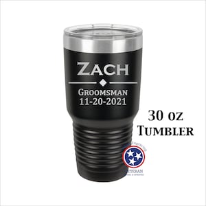 20oz/30oz Matte Finished Stainless Steel Tumbler Engraved Personalized Groomsman Best Man Groomsmen Wedding Party Bachelor Party - #23