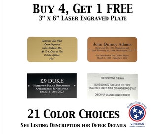 3"x6" Laser Engraved Custom Plate Personalized Sign