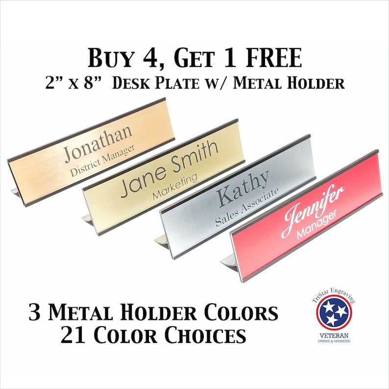 Laser Engraved Desk Name Plate Custom Desk Name Plate Etsy