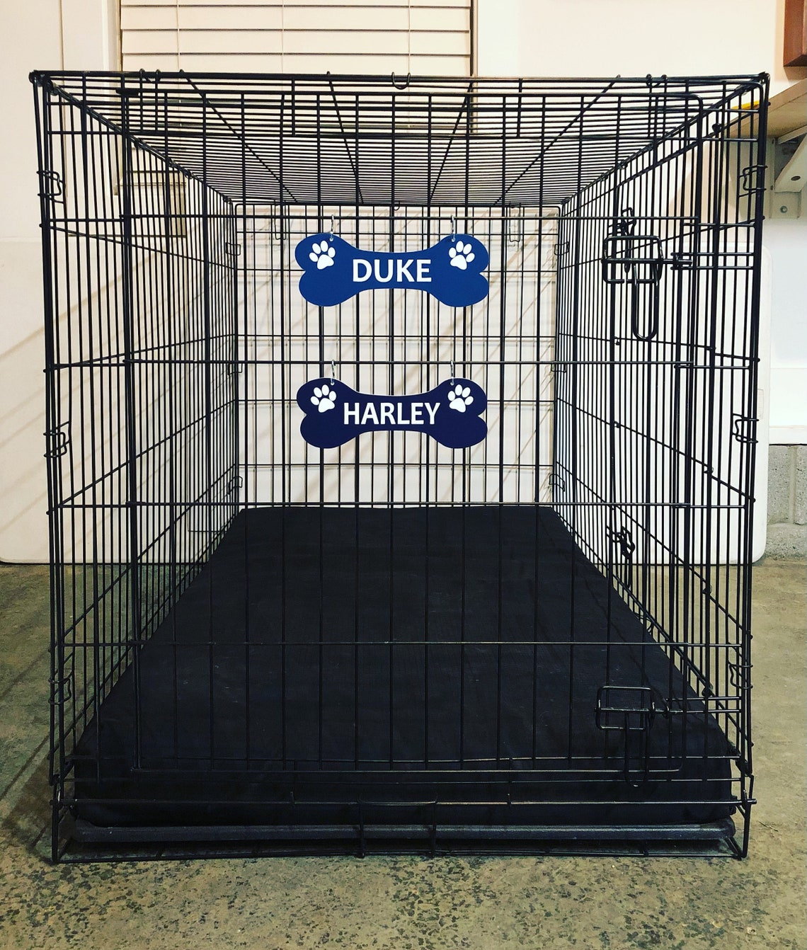 Kennel Crate Pet Tag Identification Dog Bone Name Plate Etsy