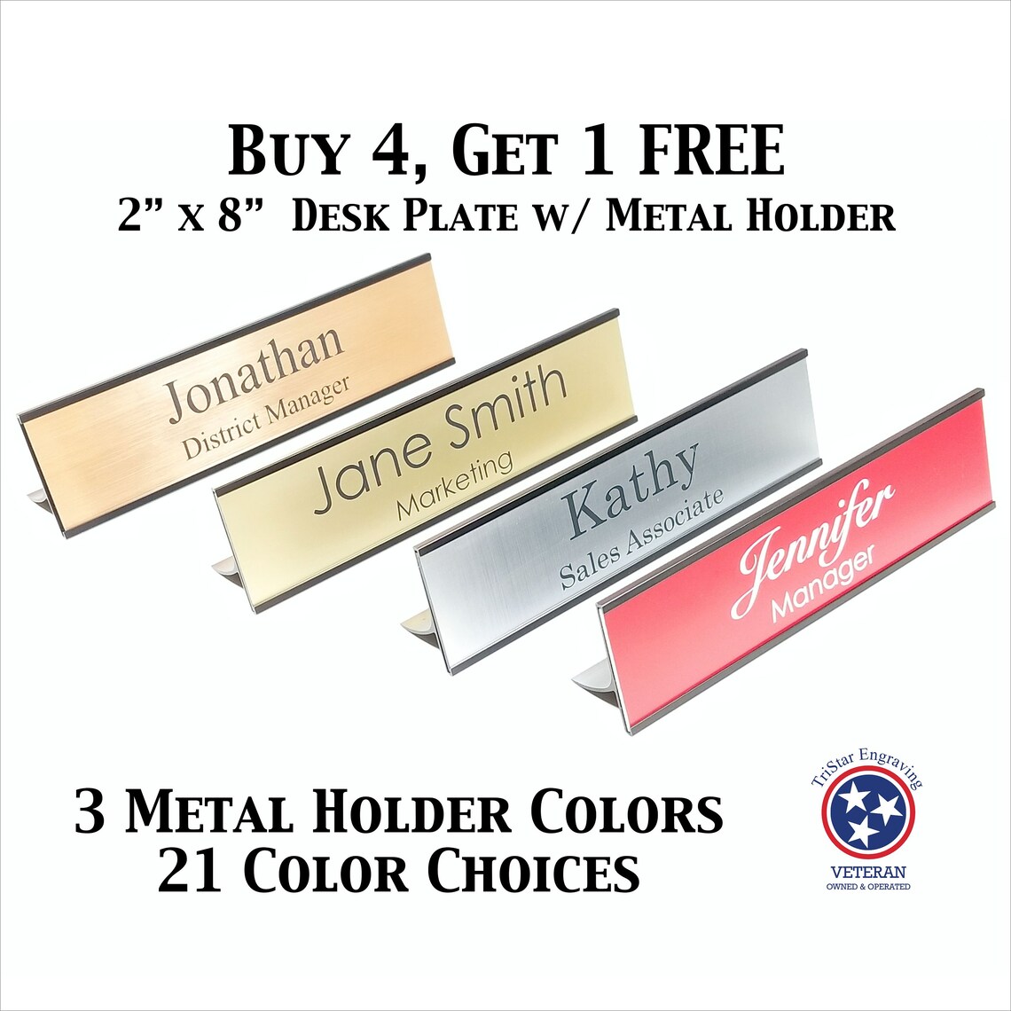 Personalized Office Name Plate With Desk Holder Custom Laser Engraved ...