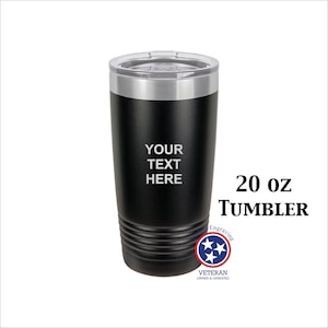 20oz/30oz Matte Finished Stainless Steel Tumbler - Personalized Text Custom Logo Laser Engraved