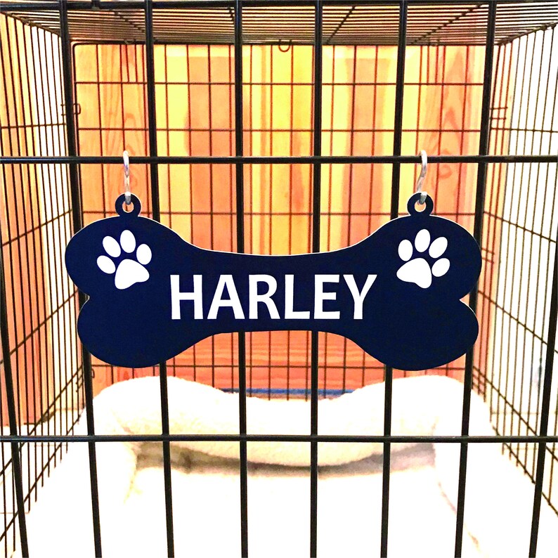 Dog Bone Name Plate Kennel Crate Pet Tag 3.5 x 8 Etsy