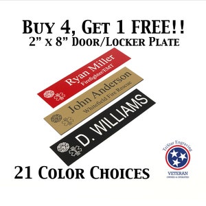 Firefighter Maltese Cross Gear Locker Name Plate Fire Etsy