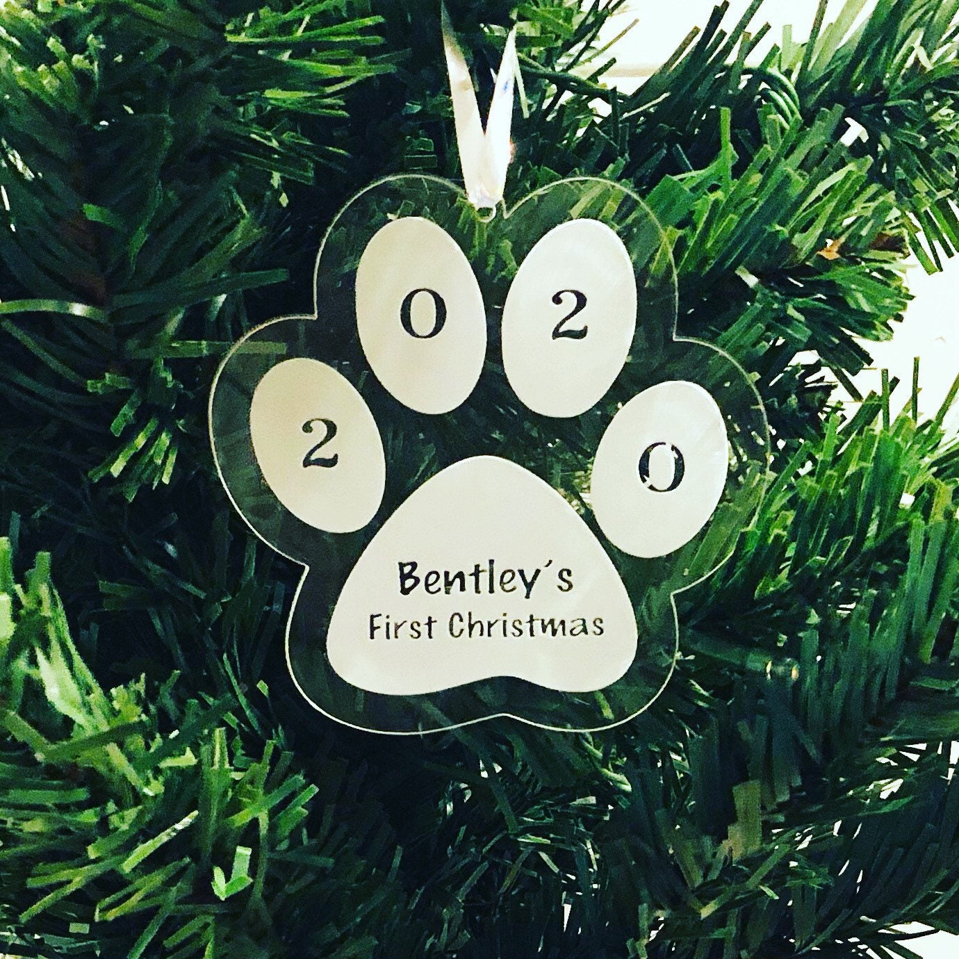 Pet ornament Christmas ornament Pets First Christmas Dog Mom Cat Mom Dog or Cat Adoption Gift Pet Lover Paw Print Ornament