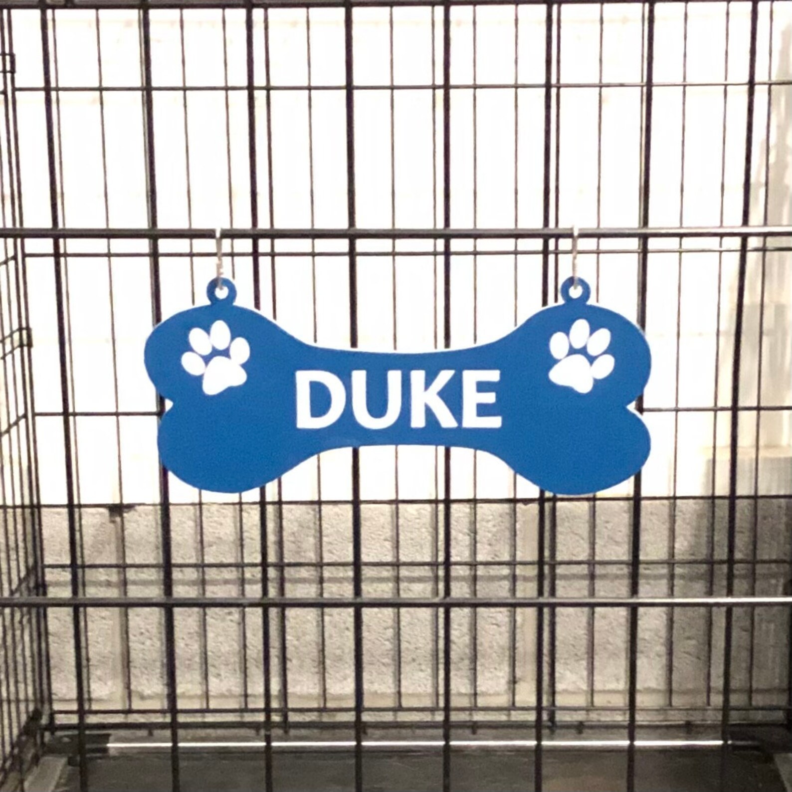 Kennel Crate Pet Tag Identification Dog Bone Name Plate Etsy