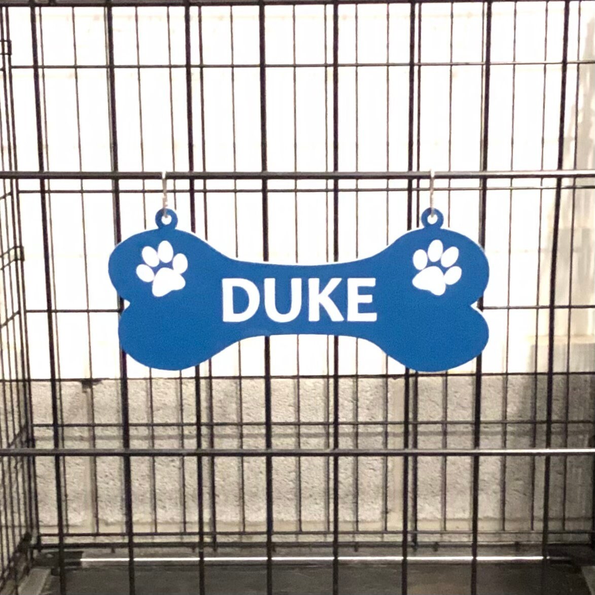 Kennel Crate Pet Tag Identification Dog Bone Name Plate - "S&quo…
