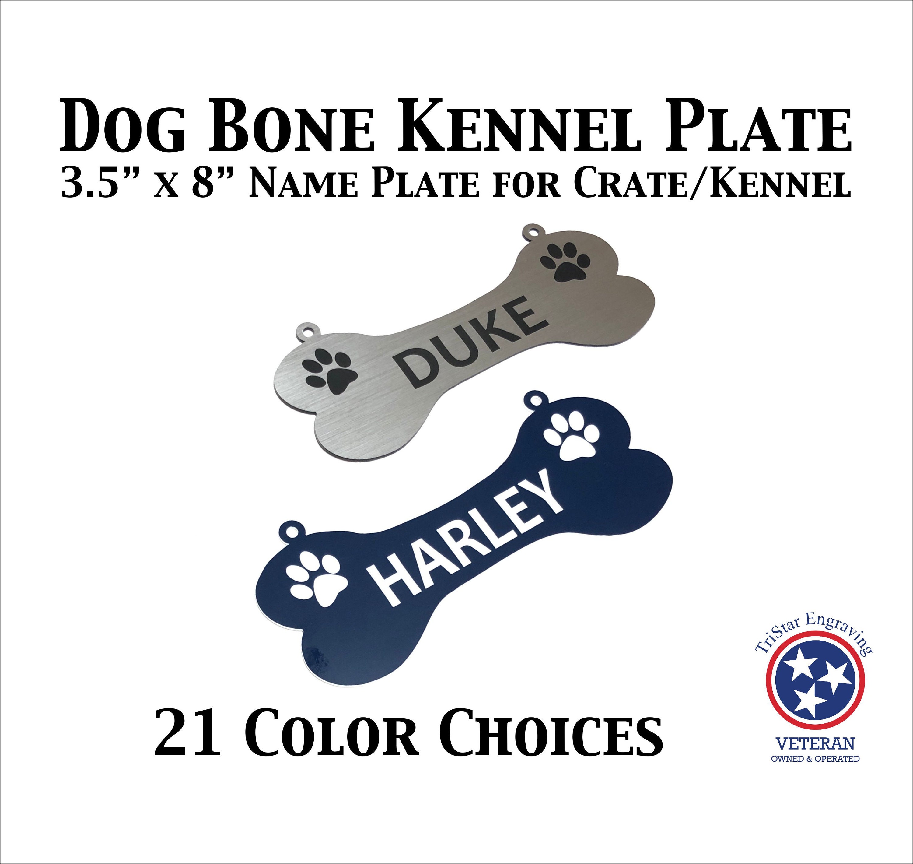 Kennel Crate Pet Tag Identification Dog Bone Name Plate Etsy
