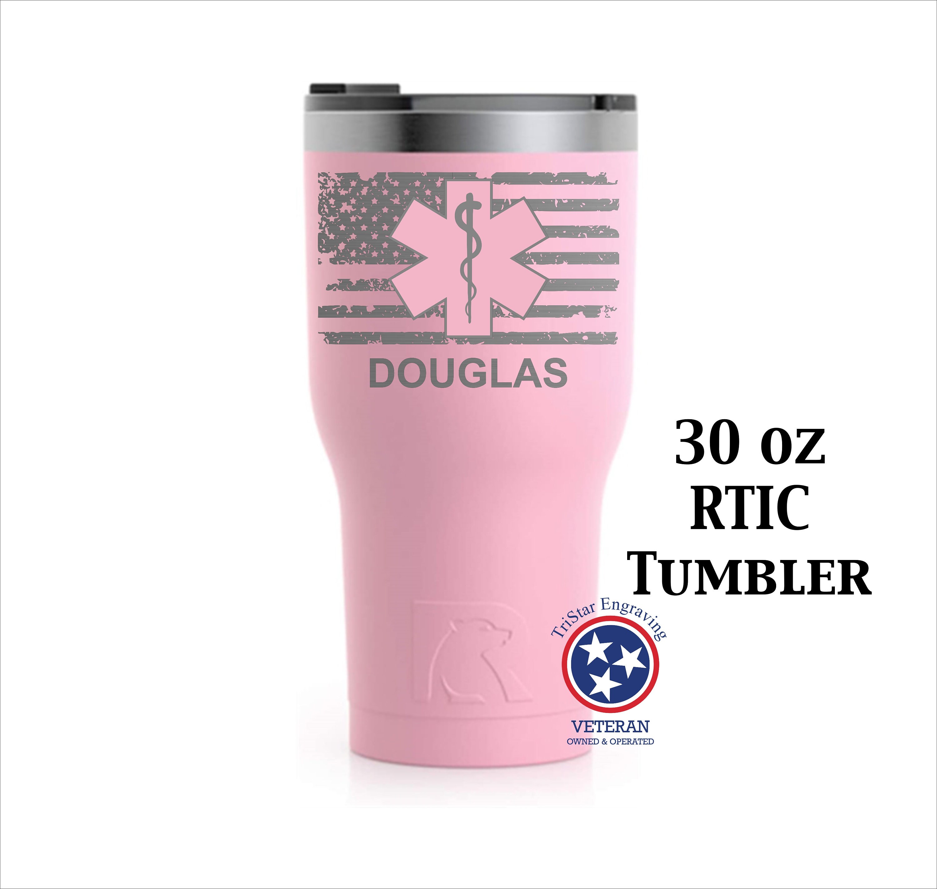 RTIC 30oz Matte Finished Stainless Steel Tumbler - Engraved Personali…