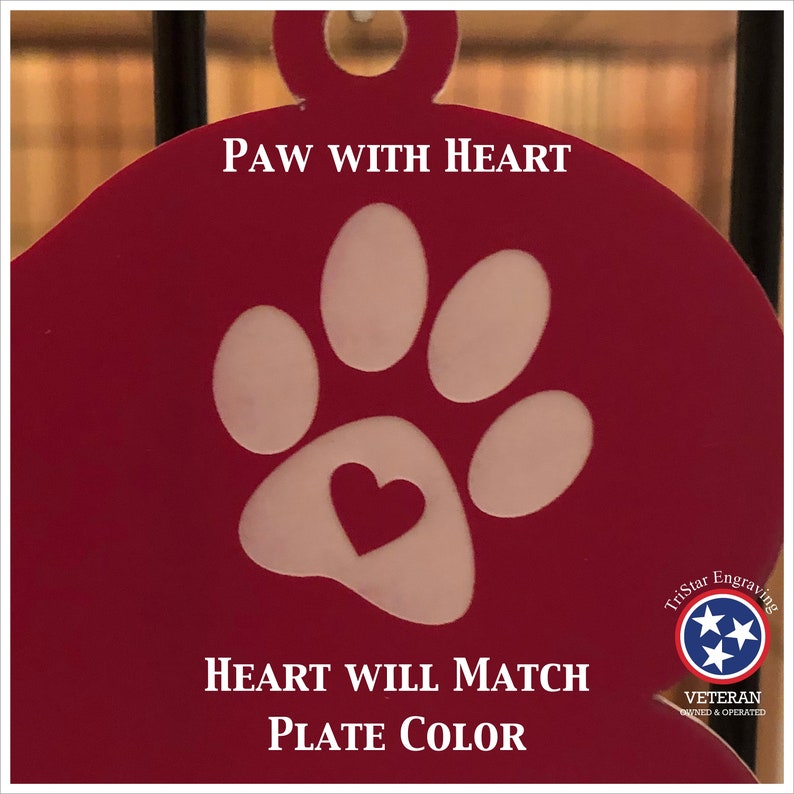 Kennel Crate Pet Tag Dog Bone Name Plate Paws With HEARTS Etsy