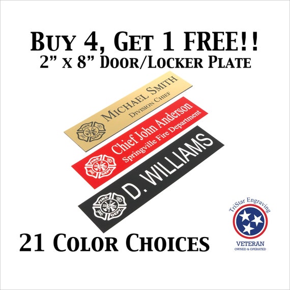 Fire Department Gear Locker Name Plate Firefighter Maltese Etsy