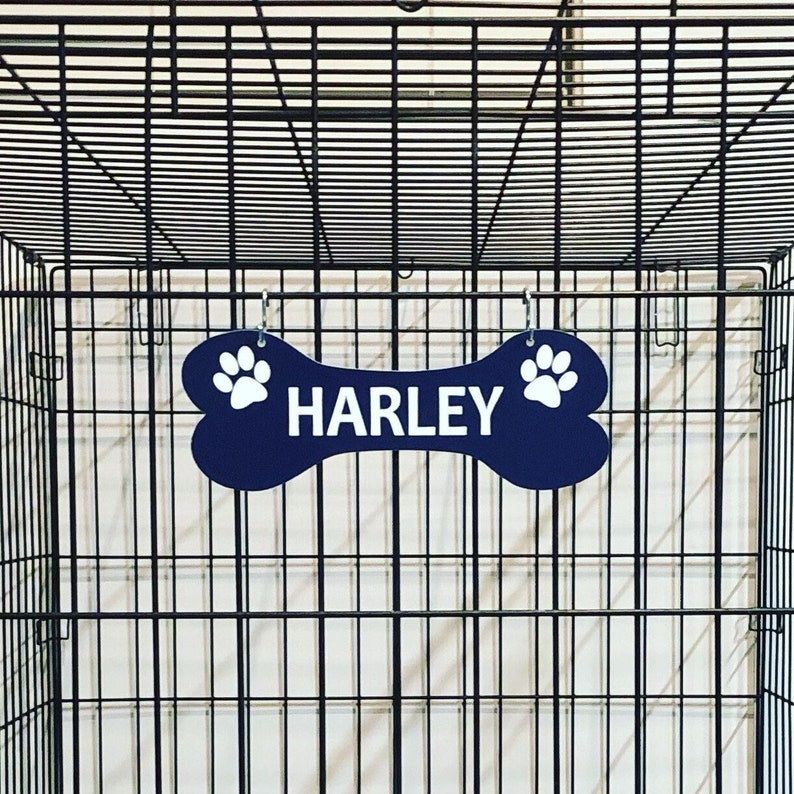 Dog Bone Name Plate Kennel Crate Pet Tag Etsy