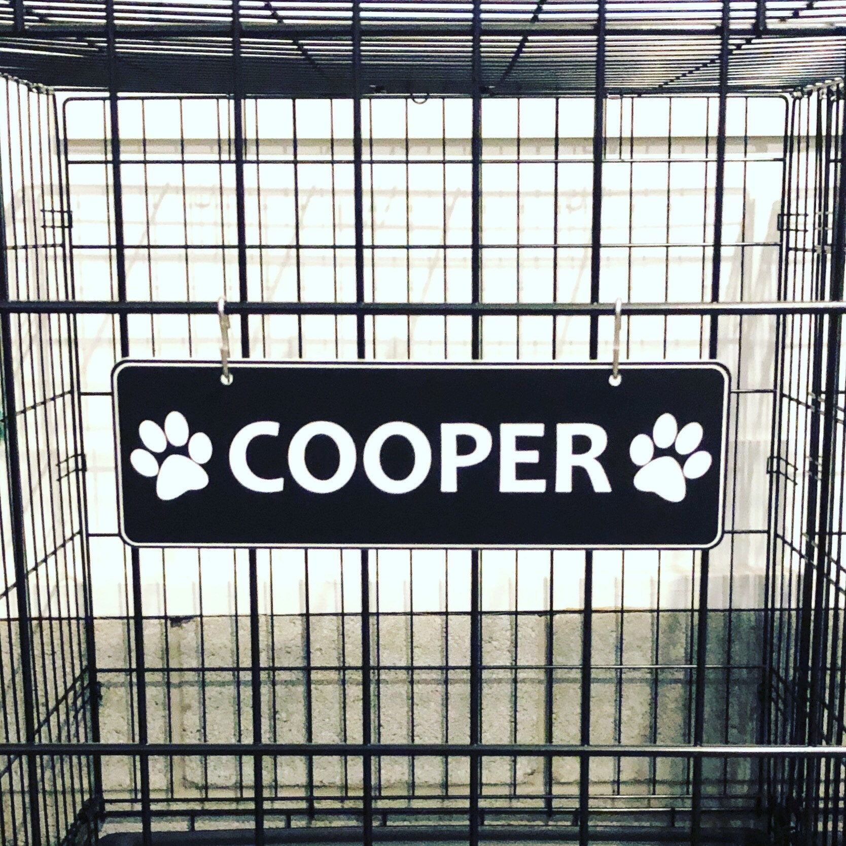 Kennel Pet Name Plate Dog Paw Crate Pet Tag Doghouse Sign Etsy