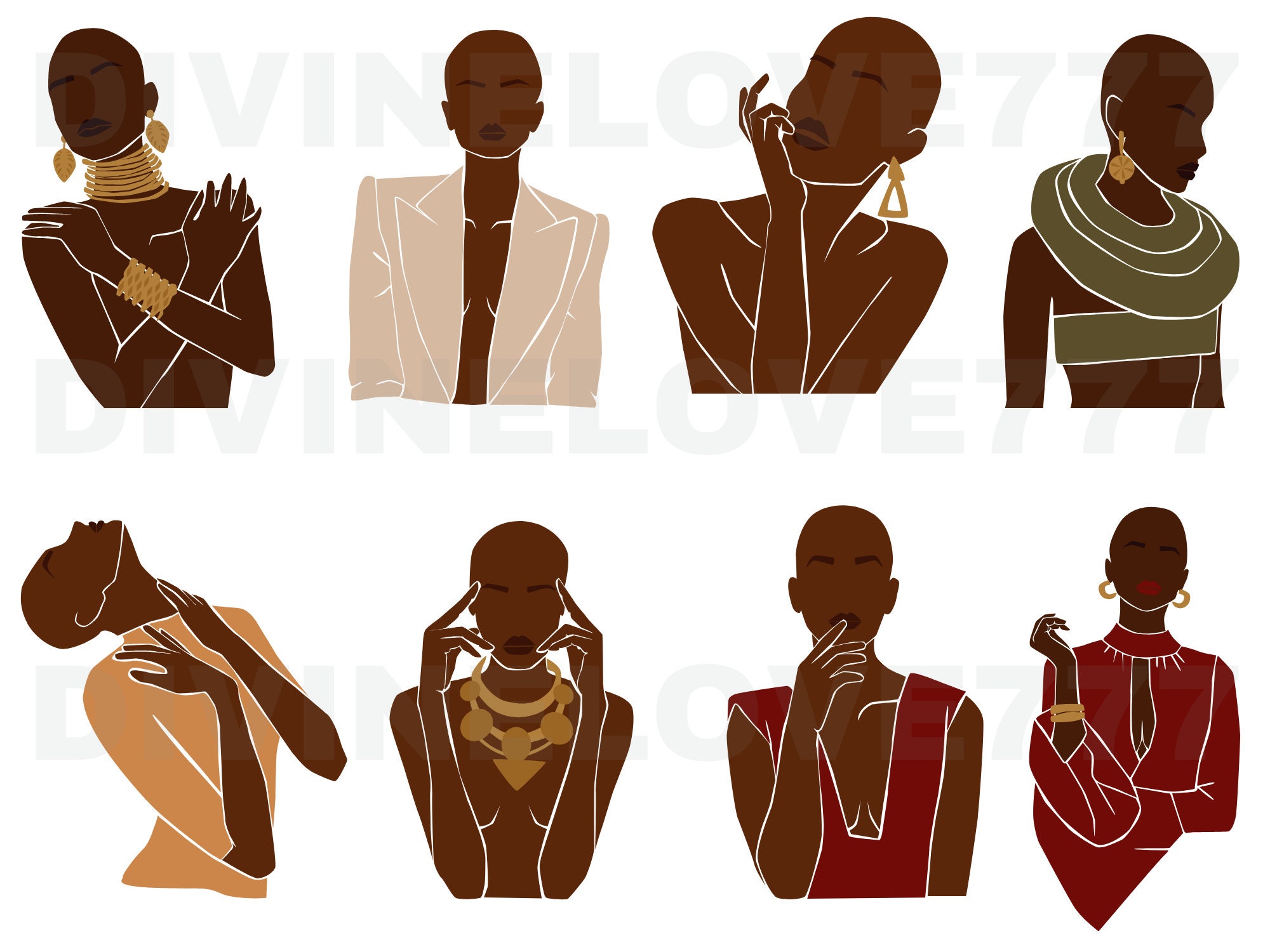 Bald Black Woman SVG - Etsy