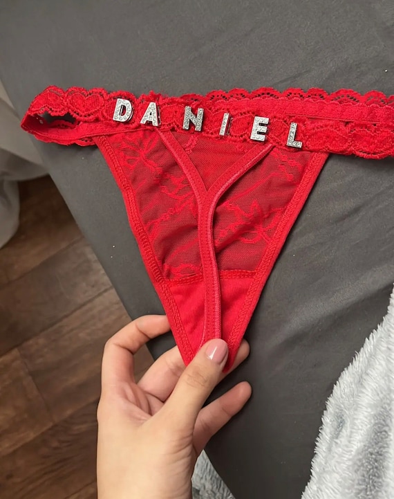 Personalizar Tanga con letras con nombre de cristal/bragas en Tanga de  Bikini de encaje sexy para mujer/regalo -  México