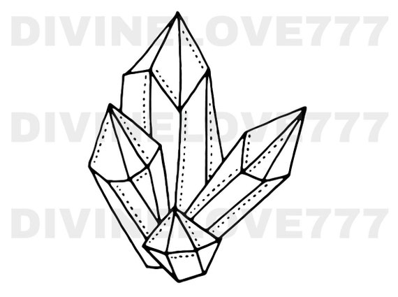 Crystal SVG Quartz Crystal SVG, Crystal Drawing - Etsy Finland
