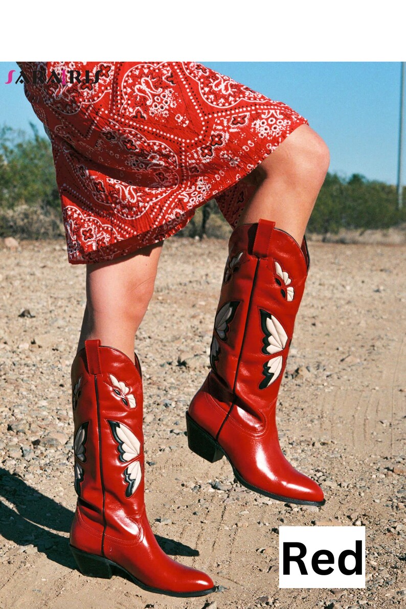 Handcrafted Butterfly Cowboy Boots for Women Western Etsy