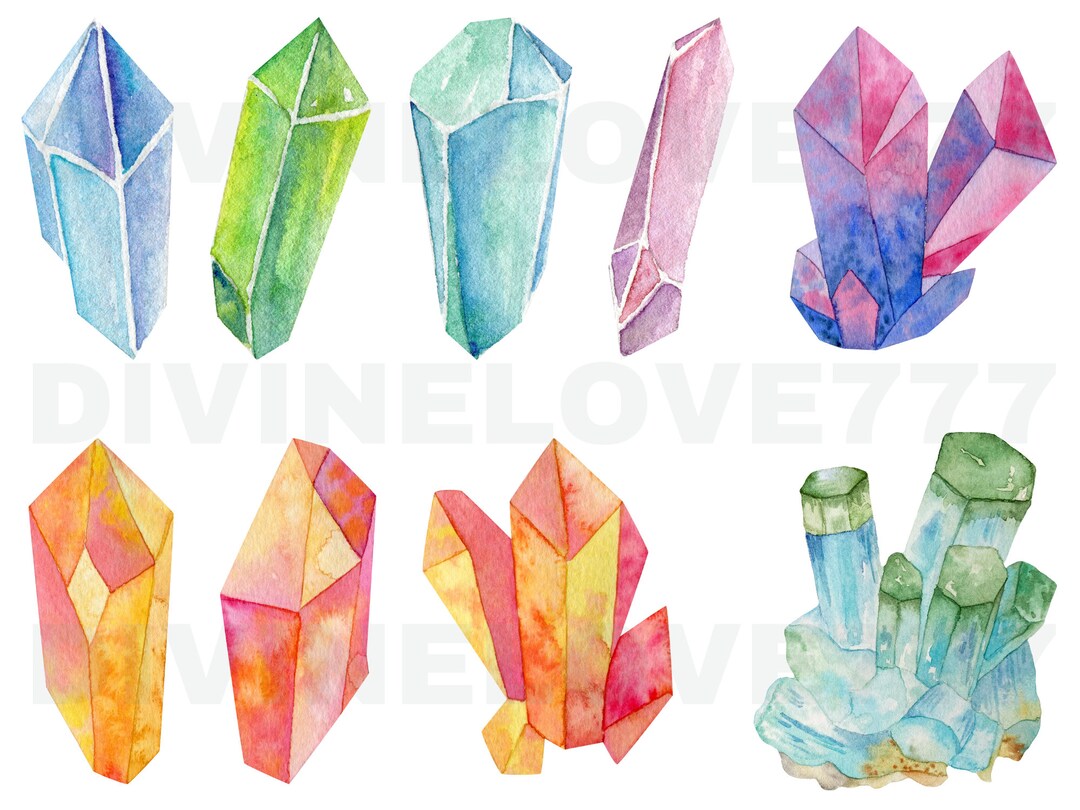 Crystal SVG Quartz Crystal SVG Rainbow SVG Svg Bundle, Crystal Drawing ...