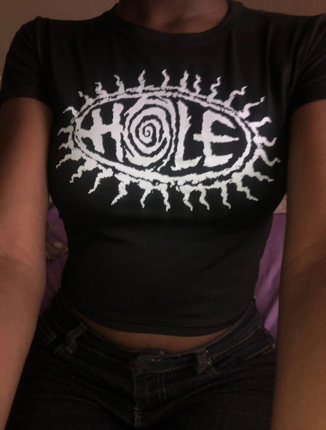 Hole Crop Top 90s Grunge Band T Shirt Crop Top Etsy