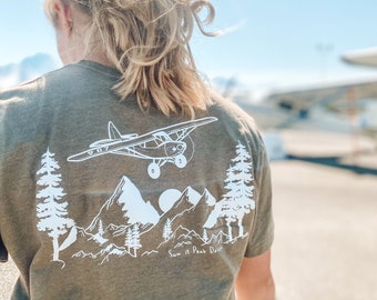 Mountain Airplane T-shirt | Aviator T-shirt | Unisex T-Shirt