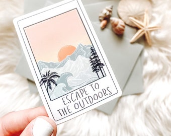 Polaroid Sticker | Escape To The Outdoors | Mountain and Seas Sticker | Adventure sticker