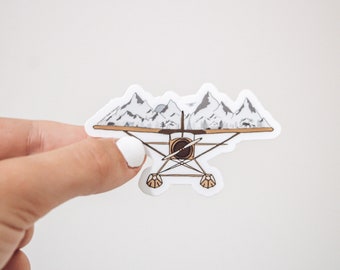 Float Plane Sticker | Airplane Mountains Sticker | Flying Sticker